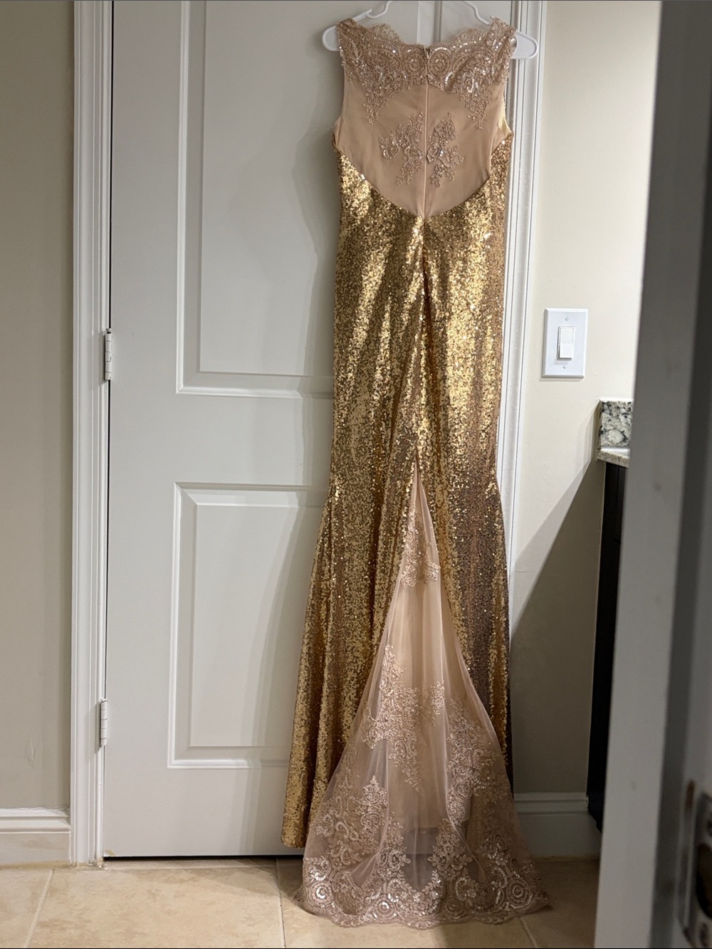 Gold Sequin Maxi Dress - Elegant Evening Gown - Picture 2 of 13